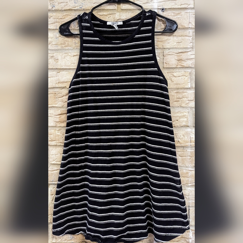 Forever 21 black and white striped tank dress